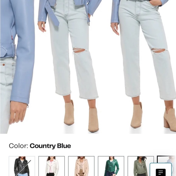 Levi County Blue Moto jacket size large fits size 10 new with out Tags. - Picture 10 of 11